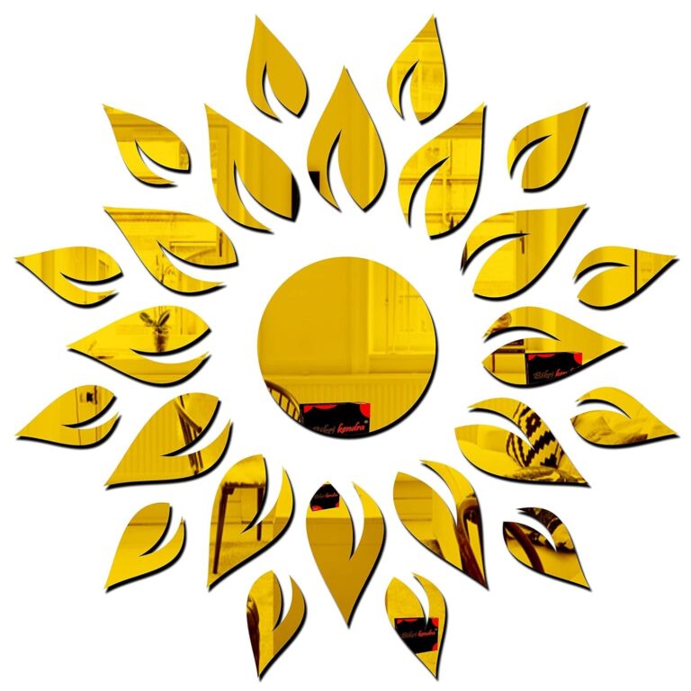 Chote Mote Seller – Sun Shine – 3D Mirror Acrylic Wall Stickers, Acrylic Sticker, Decorative Sticker (Gold, 1)