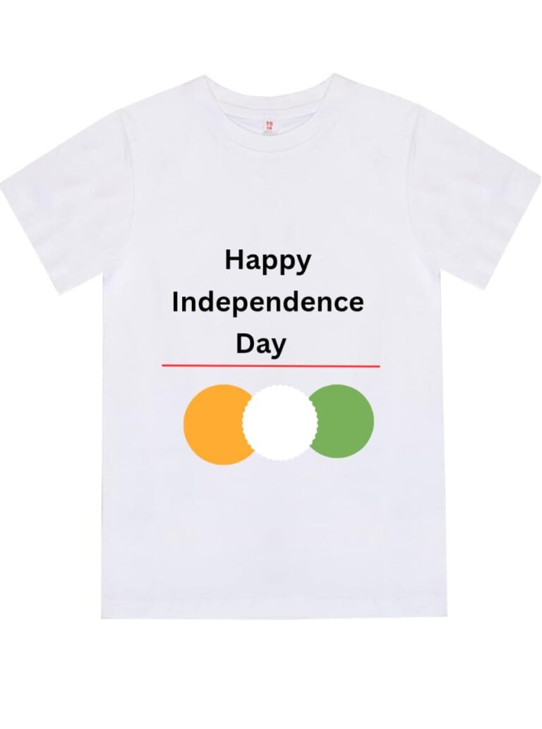 Independence Day T-Shirt for Men Women Round Neck White Colour