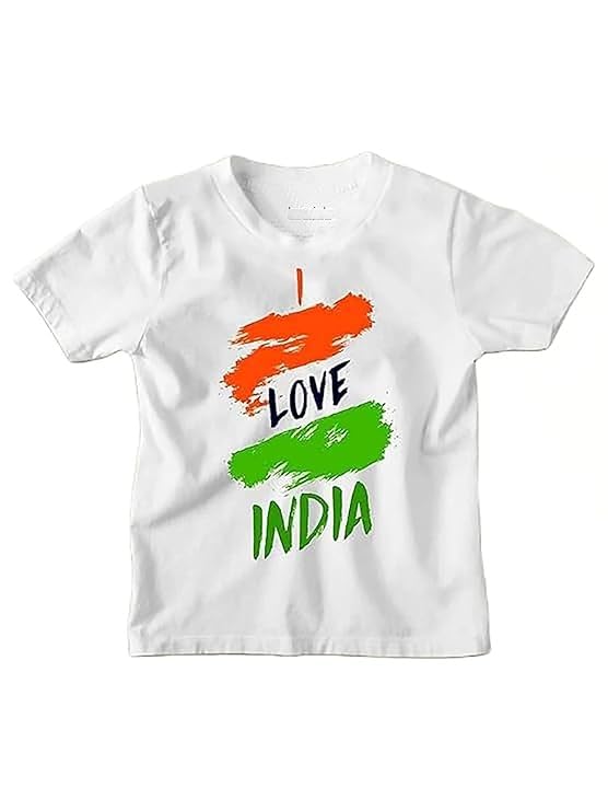 Republic Day/Independence Day White Printed T-Shirts Round Neck for Kids | Girl | Boy | Baby | Toddlers T-Shirts for Boys and Girls