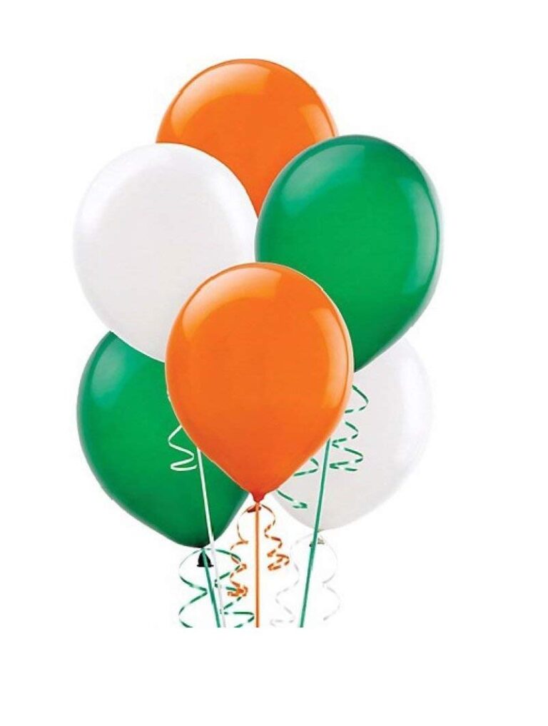 HK balloons® 101Pcs Orange White Green Independence Day Special Balloons Decoration Item Celebrations “Happy Independence Day” Tiranga Balloon /15 August Party Backdrop Decoration Balloons