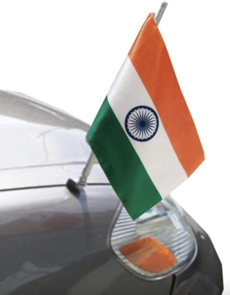 The Flag Company Indian Car Flag Stand for Car Bonnet with 8×12 Inch Flag | Stainless Steel Pole