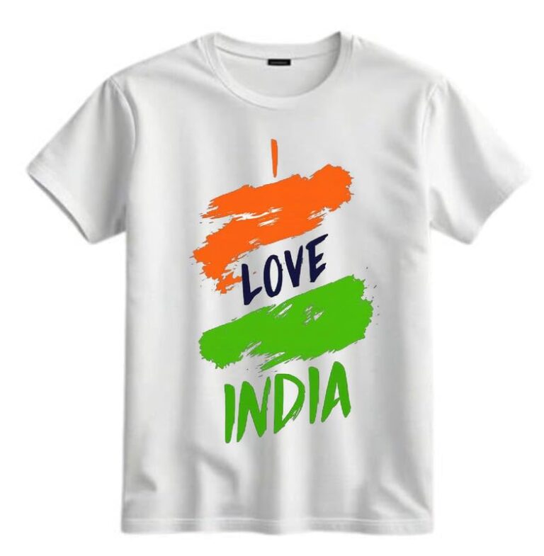 Moody Looks I Love My India Round Neck Short Sleeves Unisex T-Shirts for Boys & Girls |Polycotton Round Neck Unisex Kids Tshirts (672)