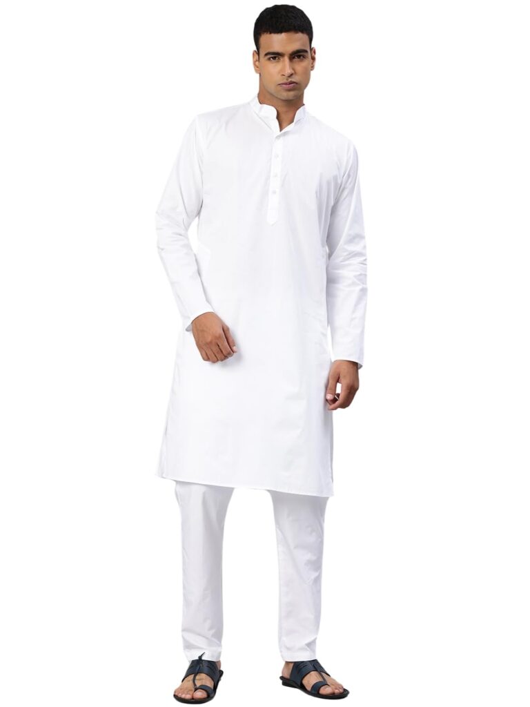 Majestic Man Pure Cotton Solid Regular Kurta with Pyjama Set for Men