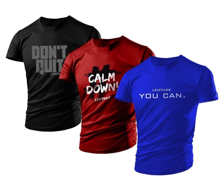 LEOTUDE Men’s Regular Fit Half Sleeve Round Neck Dri-Fit Tshirt (Color Black)