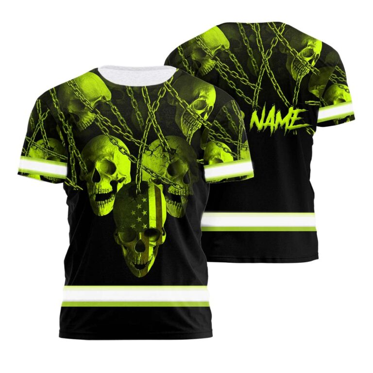 HiVis Custom High Visibility Shirt Men Reflective Safety Shirts Custom Name for Patriot, Patriotic, Veteran, Military