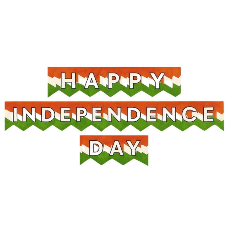 FI – FLICK IN 1 Pcs Independence Day Decoration Items Tricolor Bunting Banner With Ribbon, Republic Day Decorations, Independence Day Decoration Combo (Pack of 1)