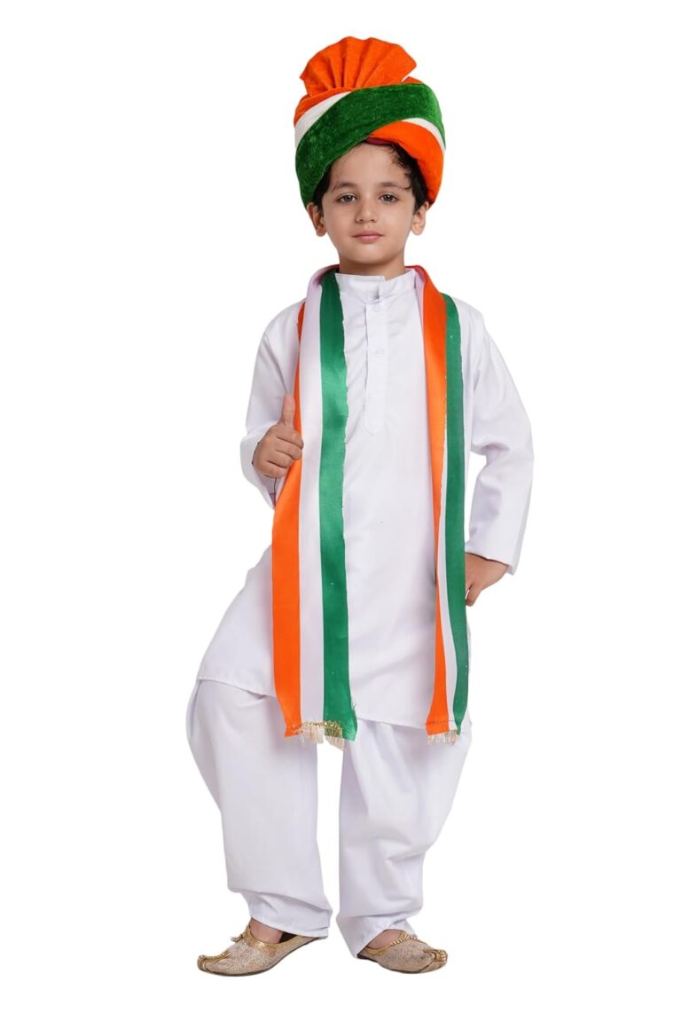 Kaku Fancy Dresses White Dhoti Kurta & Safa Stole For Kids, Kurta Set For Boys & Girls, White