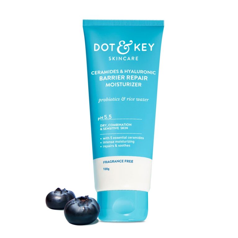 Dot & Key Ceramides Moisturizer with Hyaluronic for Intense Moisturizing and Skin Strengthening | With Probiotic & Rice Water I Barrier Repair Cream | For Dry Skin, Normal & Sensitive Skin | 100g