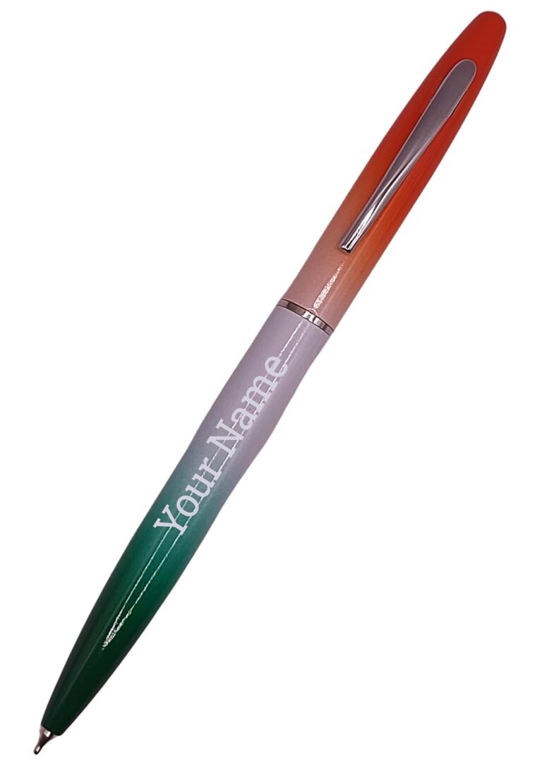 KlowAge Personalized Saint Tiranga Pen with Name | Independence day | Army Gift | customized gifts | Birthday | | Employee Gifting | Name On Pen