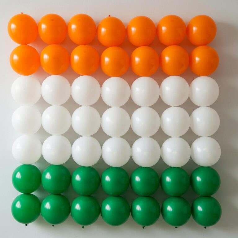 1iAM Independence Day Decoration Items Pack of 61 – 60pcs Balloons & Glue Dots Roll For Corporate Office, Hospital, Restaurent, Shopping Mall, Hotel, Shop, School, College | 15th August Decor Items