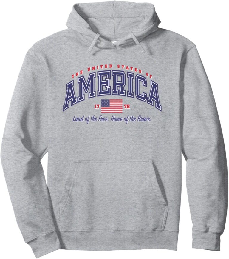 APSRA TRADER USA Land of Free 1778 American Flag Pride Pullover Hoodie