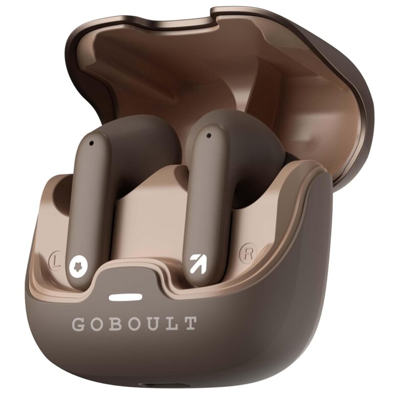 GOBOULT Z40 True Wireless in Ear Earbuds with 60H Playtime, Zen™ ENC Mic, Low Latency Gaming, Type-C Fast Charging, Made in India, 10mm Rich Bass Drivers, IPX5, Ear Buds TWS (Brown)