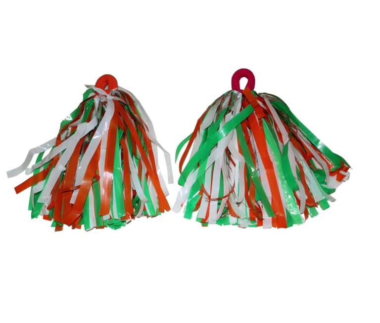 Kaku Fancy Dresses Tri Color Pompom for Independence Day & Republic Day School Function for Kids
