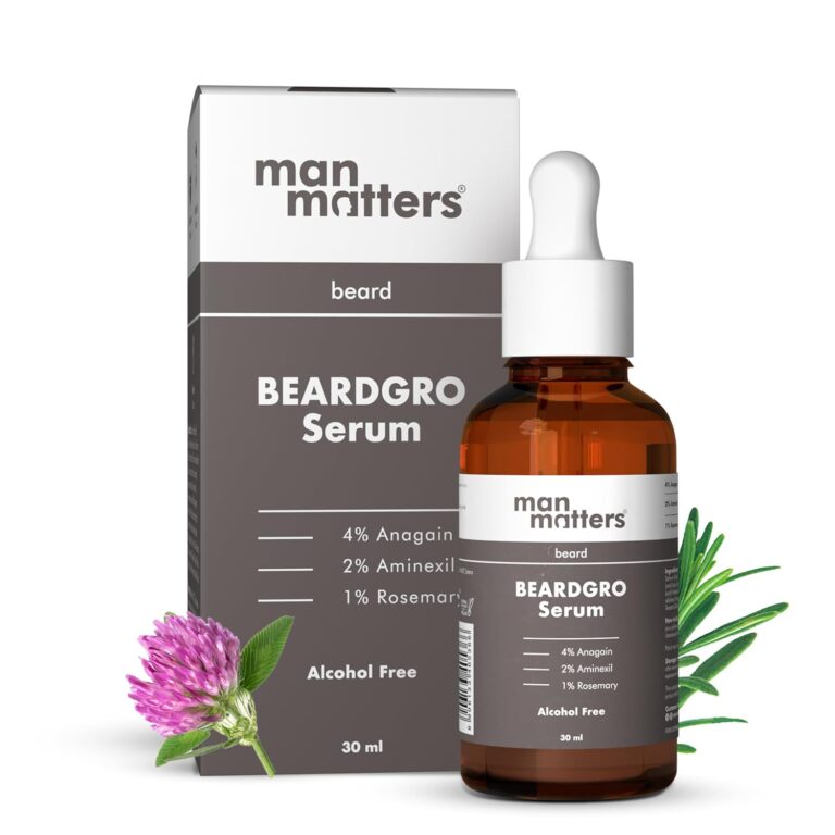 Man Matters Beardgro Oil-In-Serum 30Ml | 4% Anagain, 2% Aminexil & 1% Rosemary | Stronger, Fuller & Thicker Beard Growth | Solves Uneven & Patchy Beard | Lightweight And Fast Absorption, 90 Grams