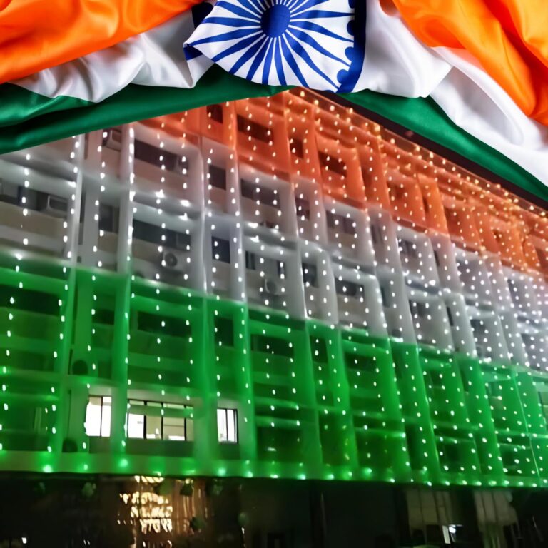 VESPA Tricolor LED String Lights | 32 Led of Heavy-Duty Copper Pixel TIRANGA Fairy Lights Steady Modes– Perfect for Home Décor, Balconies, and Outdoor Spaces