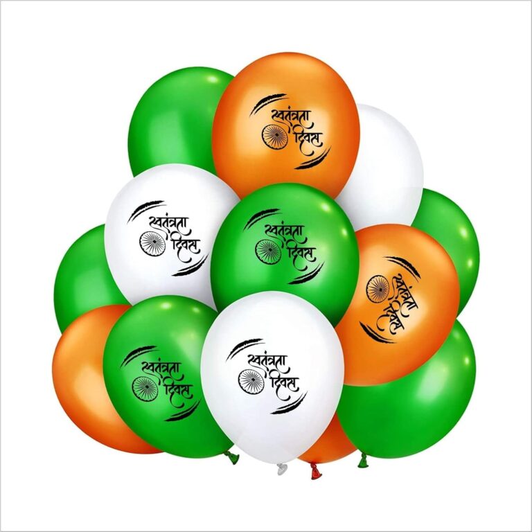 HK balloons Special Printed Balloons Decoration Item Celebrations To “Happy Independence Day” Printed Balloons Pack Of 50Pcs Tiranga Balloon /15 August Decoration Items Rubber