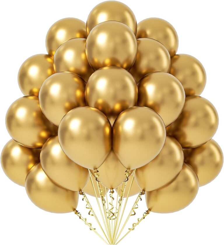 Party Propz Golden Chrome Balloons – 25 Pcs Gold Balloons | Metallic Golden Balloons For Decoration | Gold Balloon For Decoration | Balloon For Birthday