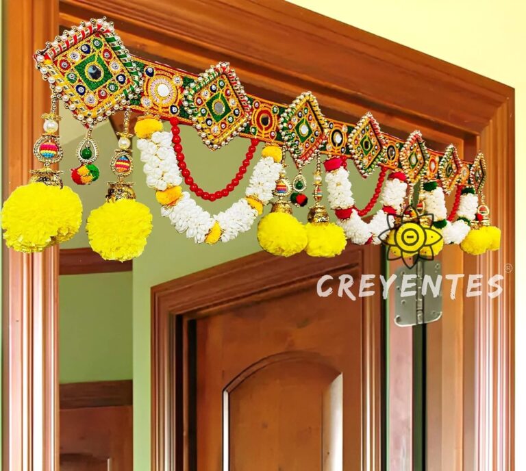 Creyentes® Torans for Entrance Main Door for Stylish Decoration Hangings Home Thoranam Traditional Bandarba (Mogra Toran)