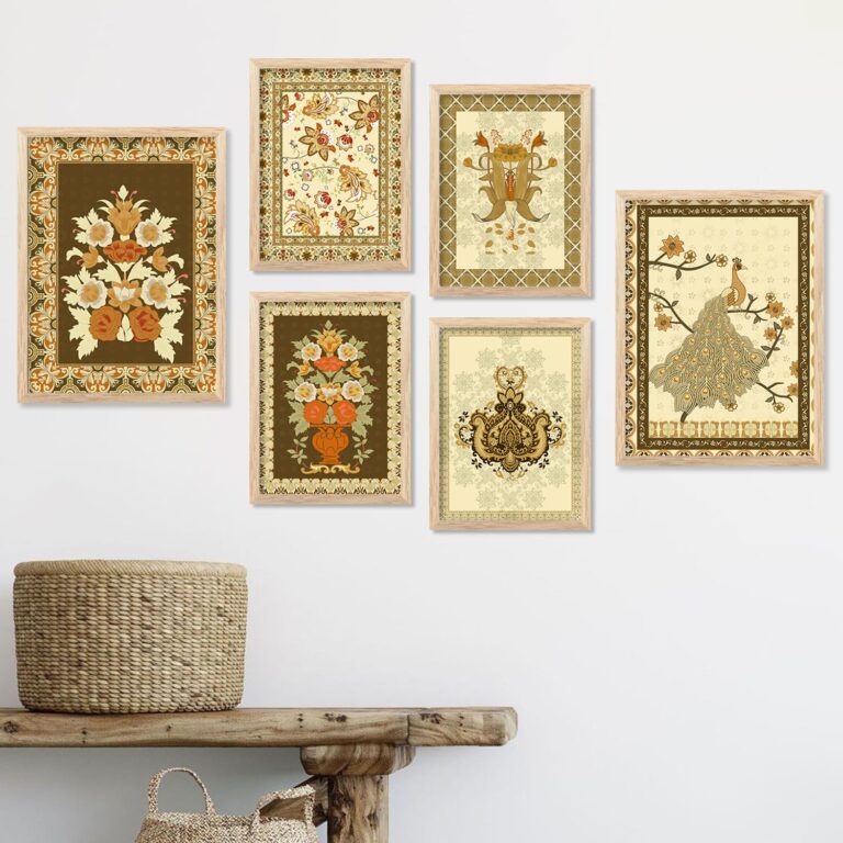 kotart Premium Digital Madhubani Art Paintings with Frame for Home Decor – Framed Painting for Living Room Bedroom Office Room Decor – Painting for Wall Decoration – Pack of 6 (J)