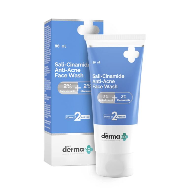 The Derma Co Face Wash with 2% Salicylic Acid and 2% Niacinamide | Sali-Cinamide Anti-Acne Face Wash – 80ml
