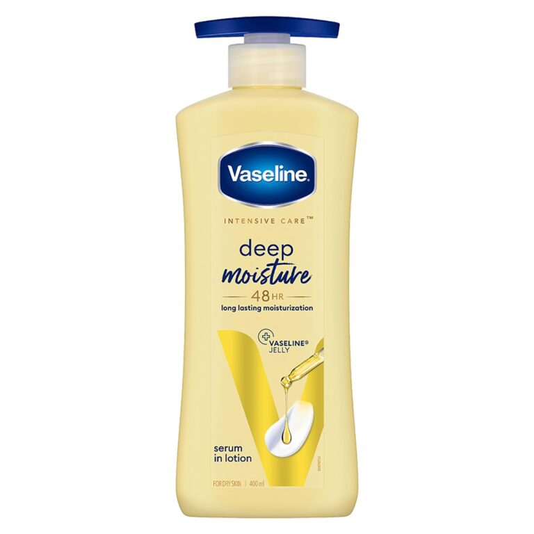 Vaseline Intensive Care Deep Moisture Nourishing Body Lotion 400 ml, Daily Moisturizer for Dry Skin, Gives Non-Greasy, Glowing Skin – For Men & Women