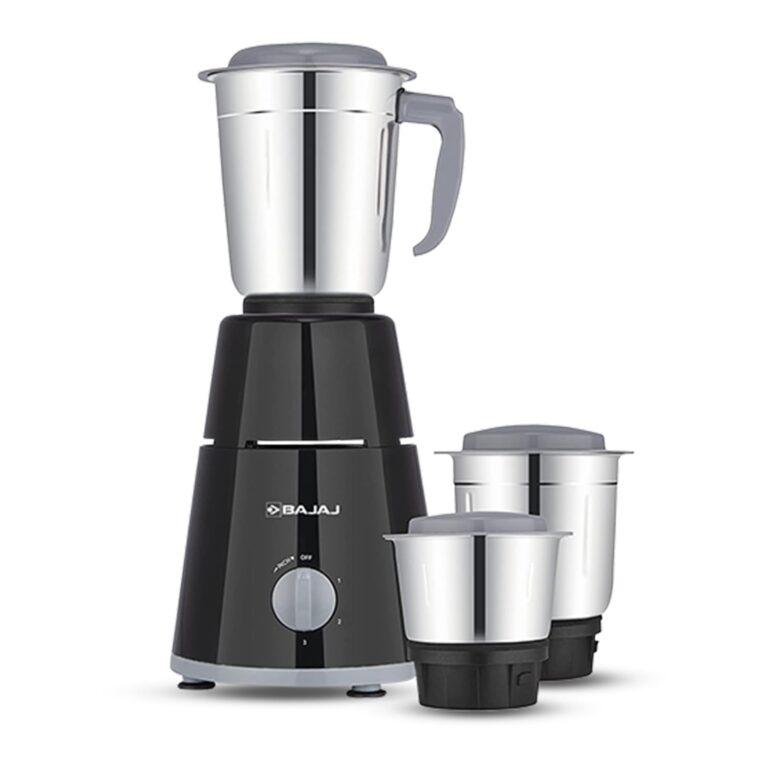 Bajaj GX-1 Mixer Grinder 500W | Superior Mixie For Kitchen | 2-In-1 For Dry Grinding | Blade Function With Titan Motor | 3 Stainless Steel Mixer Jars | 1 Year Product Warranty By Bajaj 【Black】