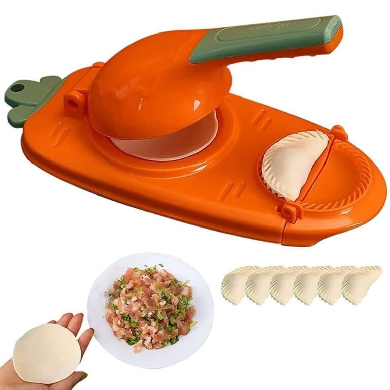Click Sale 2 in 1 Dumpling Maker Ghughra Momos Maker Machine, Skin Press Mould for Gujiya Ghughra Mould Machine, Kitchen Dumpling Making Tool with Dumpling Puri Maker (Assorted Color, Design 2)