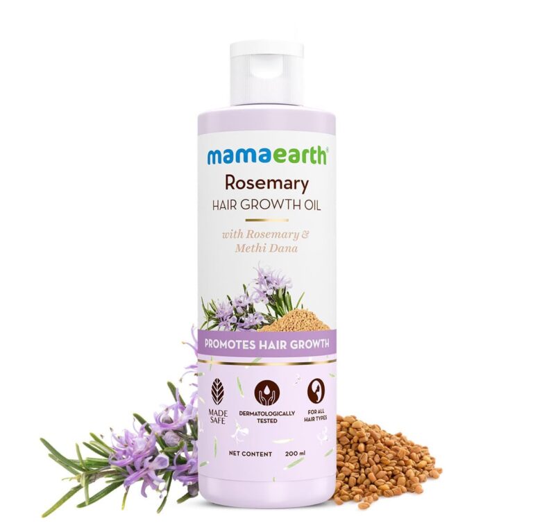 Mamaearth Rosemary & Methi Dana Hair Oil – Promotes Growth, Controls Fall, Strengthens & Stimulates New Growth | 200 ml