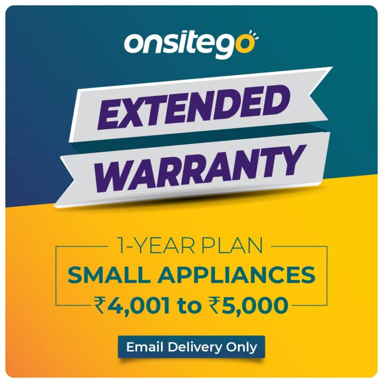 Onsitego 1 Year Extended Warranty for Small Home & Kitchen Appliances from Rs. 4001-5000 (Email Delivery – No Physical Kit)