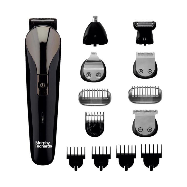 Morphy Richards Kingsman Pro 12-in-1 grooming kit for men|Rechargable all in one Men Trimmer|5 Face Nose Ear Hair blades|Free Travel Friendly Storage Pouch|Nose & Ear Trimmers|Private part shaving Body Groomers I 2-Yr Warranty|Gift for Him