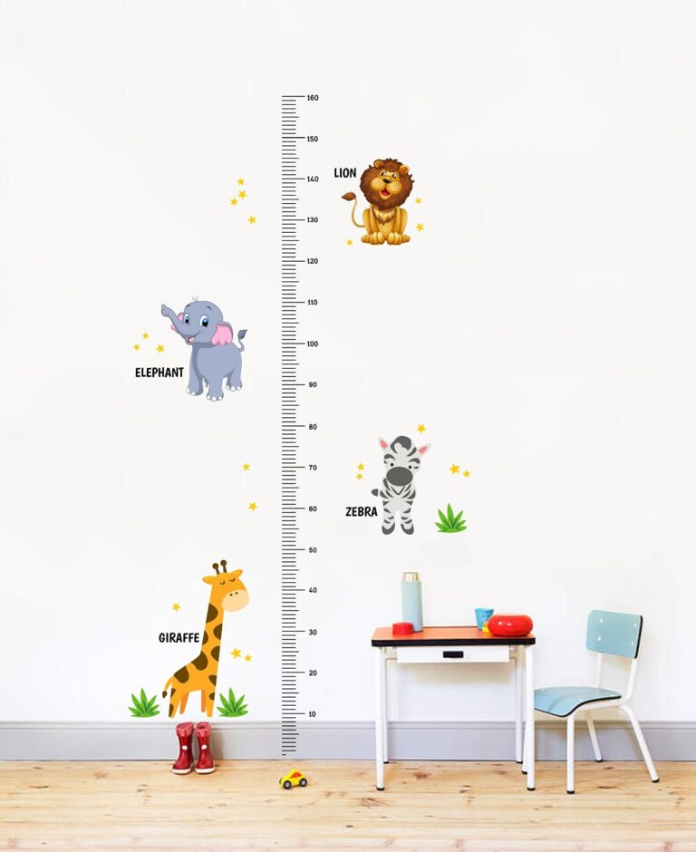 Decal O Decal Vinyl ‘Growth Chart with Wild Animals’ Wall Stickers (Multicolor)