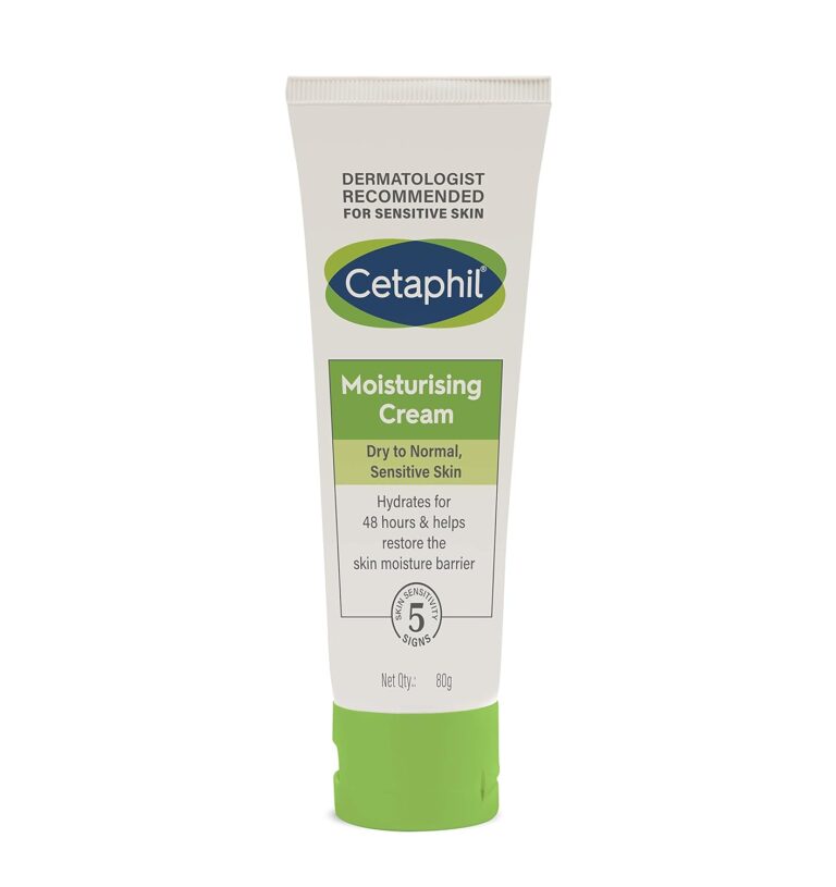 Cetaphil Moisturising Cream for Face & Body, 80g | 48Hr Hydration with Niacinamide, Panthenol & Glycerin | For Dry to Normal Skin | Paraben-Free, Hypoallergenic, Non-Greasy