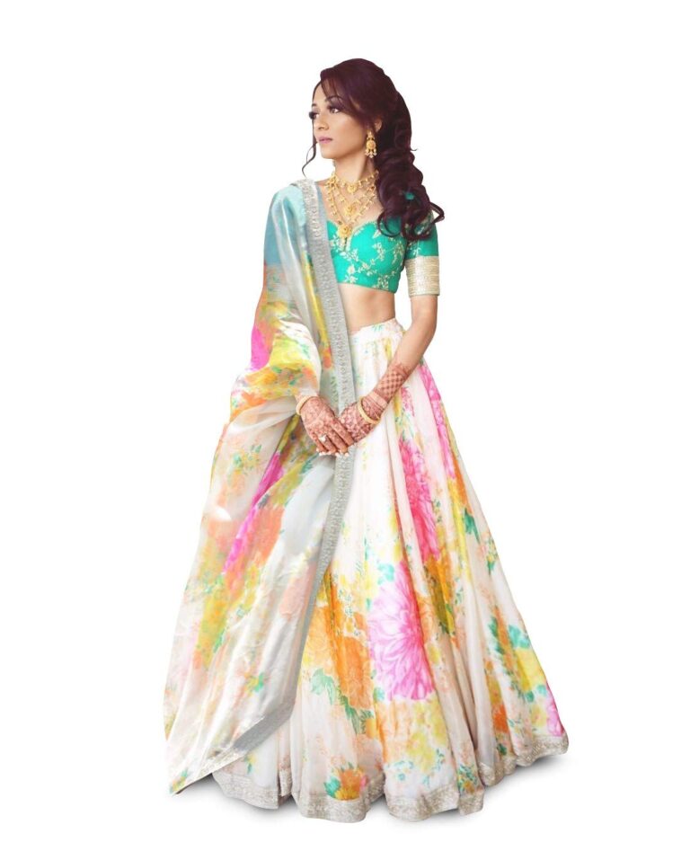 Zeel Clothing Women’s Organza Lehenga Choli Semi Stitched