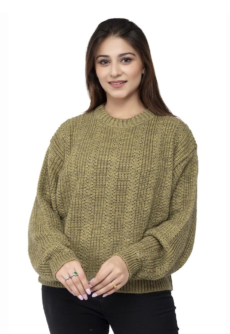 Wear lusso Women 100% Wool Pullover Sweater Regular Fit for Winter Wear | Full Sleeve | Stylish Sweater Crafted with Comfort Fit and Modern Clothing for Winter Wear