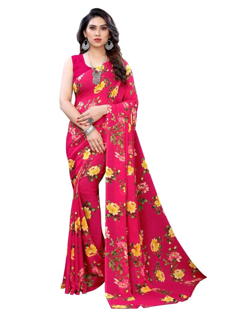 Shiv Textiles Women’s Jacquard Georgette Saree