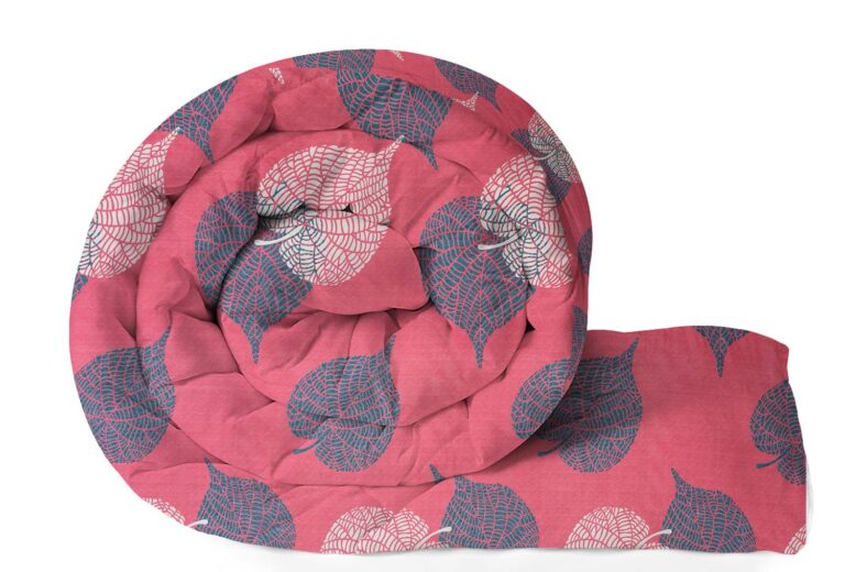 BSB HOME 220 GSM Reversible Microfiber AC Comforter/Blanket/Quilt/Duvets for Winter Single Size Bed (240X152 cm, Pink& Grey)