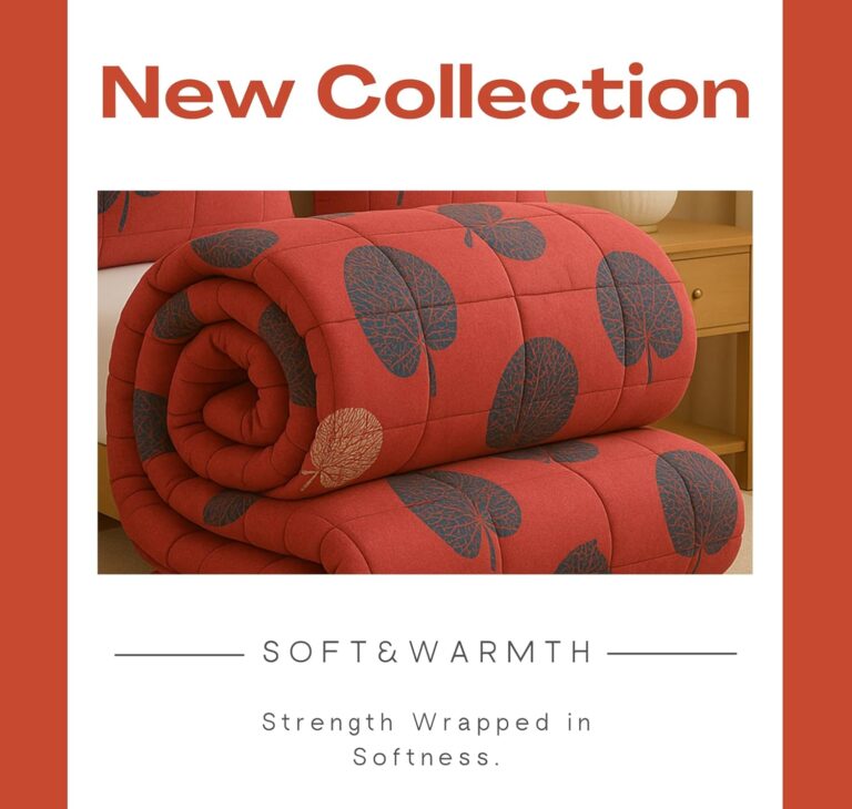 BSB HOME Premium Microfiber Printed Double Bed Comforter with 2 Matching Pillow Covers | All-Season Reversible AC Blanket for Winter & Summer | Soft & Lightweight Quilt for Double Bed – Brick Pink