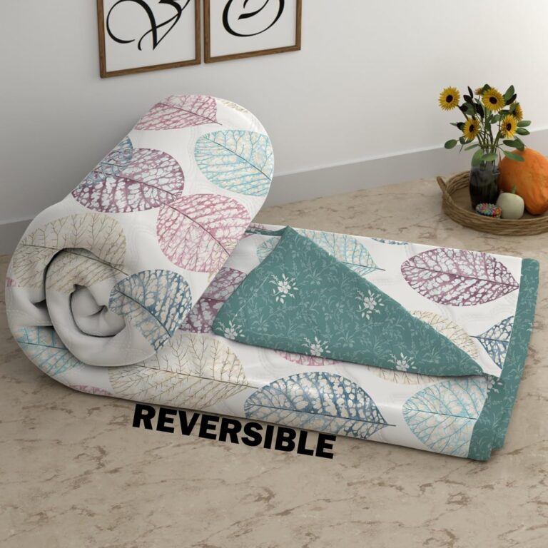 CHHAVI INDIA Comforter Double Bed for All Seasons, Blanket Double Bed, AC Comforter Double Bed, Reversible Microfiber, Quilt, AC Blanket, Dohar Double Bed (220 GSM) (Green)