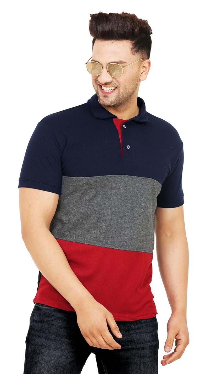 LEOTUDE Men’s Matty Regular Fit Plain Polo T-Shirt