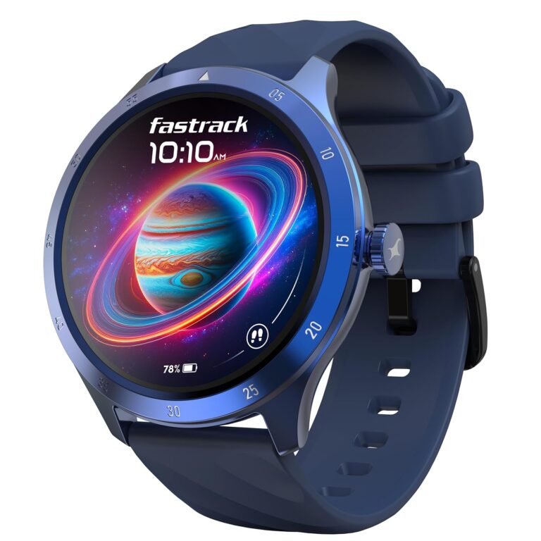 Fastrack Jupitor R2 Smart Watch, 1.38” TFT Display, 240 * 240 Pixel Resolution, SingleSync BT Calling, AI Voice Assistant, 100+ Sports Modes & Smartwatch Faces,Upto 5 Day Battery, IP68 (Blue)