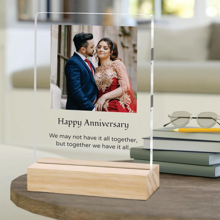 Amazingily Customized Photo and Text Message With Wooden Stand | Personalised Printed Photo Frame | Gift | Birthday | Anniversary (Transparent, Acrylic, 6 * 8 Inches),Tabletop