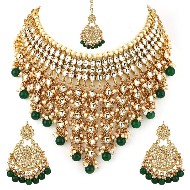 Shining Diva Fashion Latest Stylish Choker Traditional Pearl Kundan Necklace Jewellery Set for Women