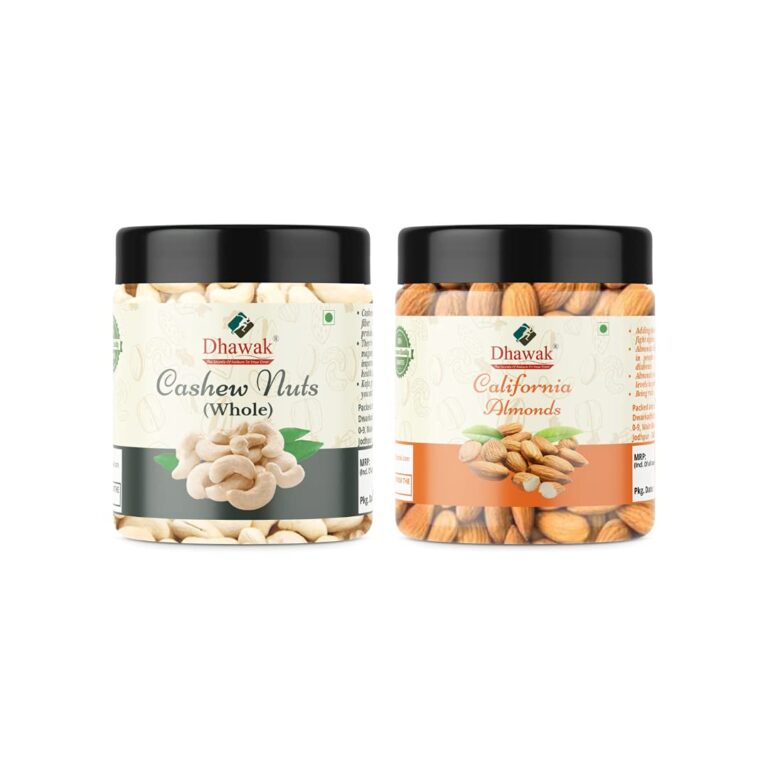 Dhawak Dry Fruits Combo (Almond,Cashew,(250g*2) 500gms (Pack of 2) For Diwali Festival Celebration Deepawali Gift Pack For Family,Friends, Corporate Office Gift Combo