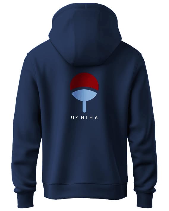 KHAKEY Hoodie for Mens and Stylish Uchiha Logo Printed Men Hoodie | Hooded Tshirt for Men | Best Winter Wear Sweatshirt with Hood