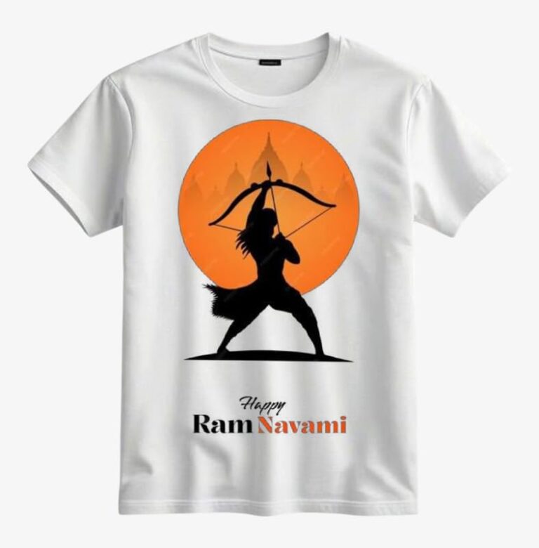 Moody Looks Kids Shri Ram Printed T-Shirt | Jai Shri Ram Festival Wear for Boys & Girls | Ram Navami & Diwali Special Polycotton Graphic Printed White Round Neck T Shirt (PY-230)