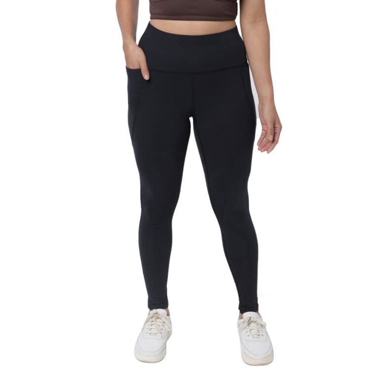 BlissClub Women Groove-in Cotton Leggings | High-Waist | Ankle Length | Adjustable Inner Drawcord | 2 deep Side Pockets | CottonSoft Fabric | Leggings for Women