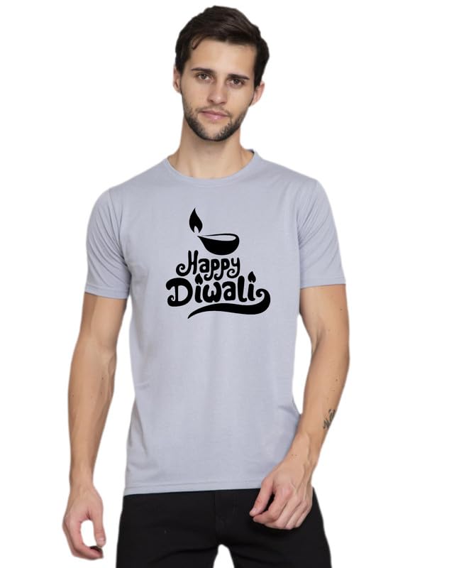 Hotspot Tees | Stylish Casual Men’s Wear | Happy Diwali D3 | Half Sleeve Round Neck | T-Shirt