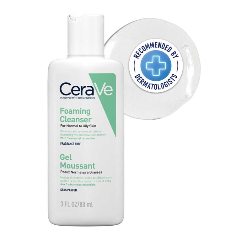 CeraVe Foaming Cleanser For Normal To Oily Skin (88ml) – Dermatologist-Developed Facewash | Non-Comedogenic And Fragrance-Free Cleansers For Acne-Prone Skin