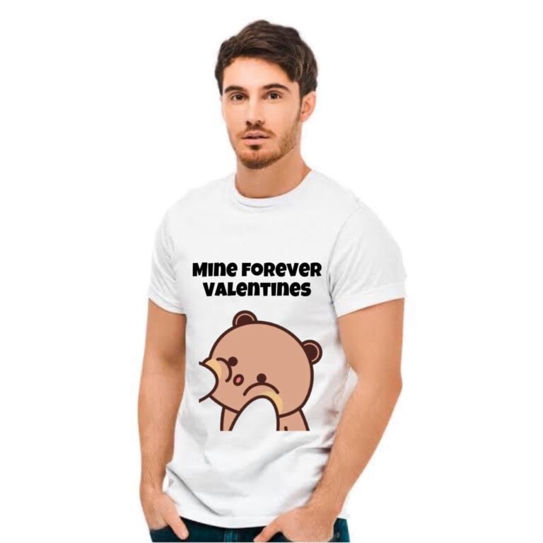 BUBU DUDU | GOMA Peach | Milk Bear | Plush Panda | Valentine Day Gift | Cute Couple Unisex Cotton Tshirt – Cheeks Pull(Mine Everyday Valentine)