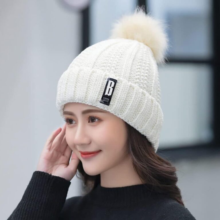 Fashion Women Winter Soft Warm Snow Proof Woolen Beanie Cap or Women’s, Beanie Cap, Winter Caps for Girls Woolen Cap, Women’s Running Headwear